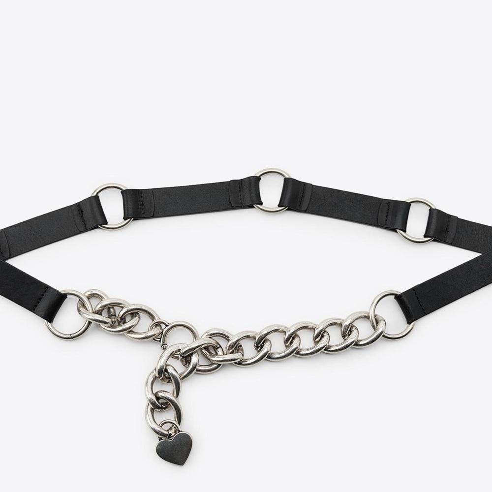 Zara Black and Silver Chain Belt